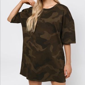 TOBI camo t shirt shift dress